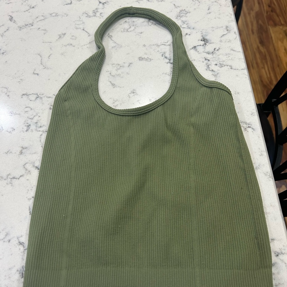 Green Ribbed Tote Bag